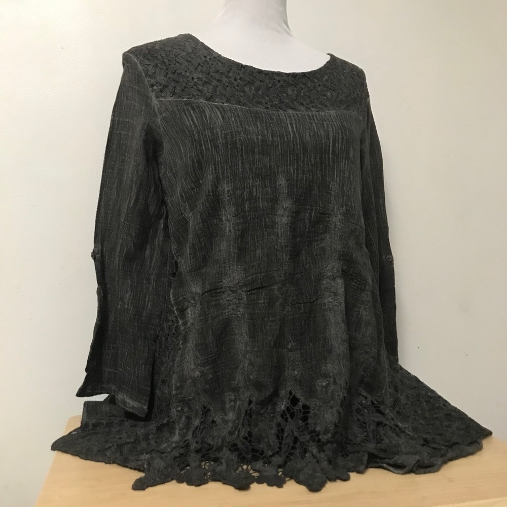 Indigo Thread co. Long Sleeve Peasant Tunic Top